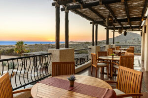 Picture of the terrace at sunset