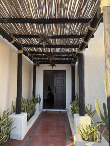 shows the main entrance to the retreat centre